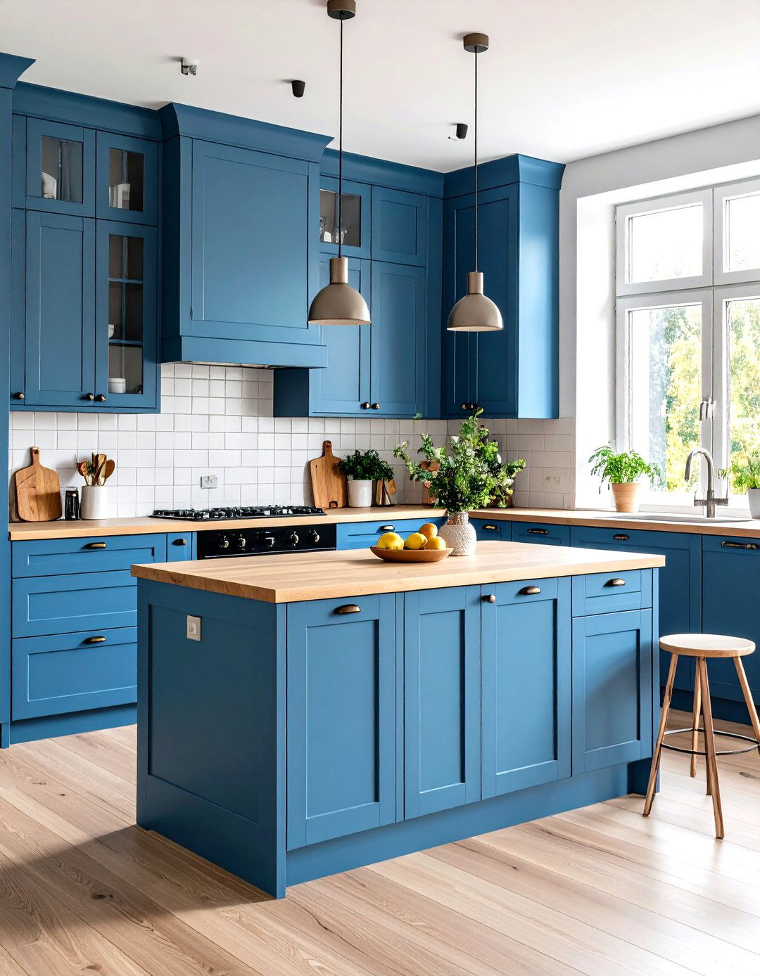 Slate Blue Scandinavian Kitchen Cabinets - 24 Kitchen Cabinet Color Ideas