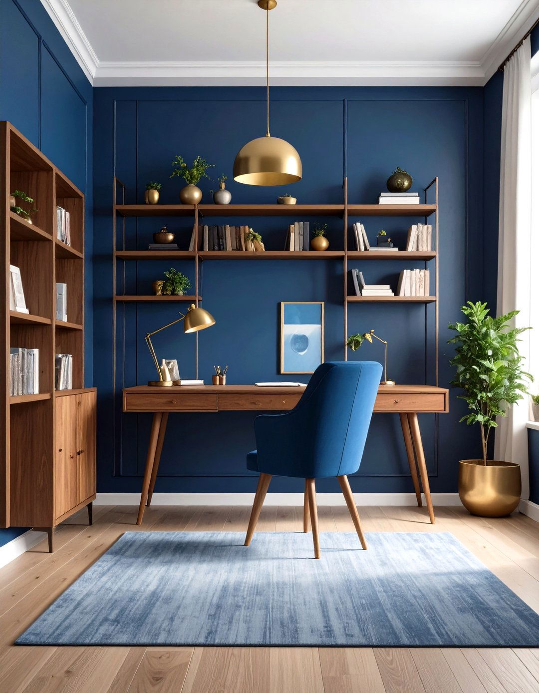 Slate Blue Study Room Focus - 24 Mexican Interior Paint Colors
