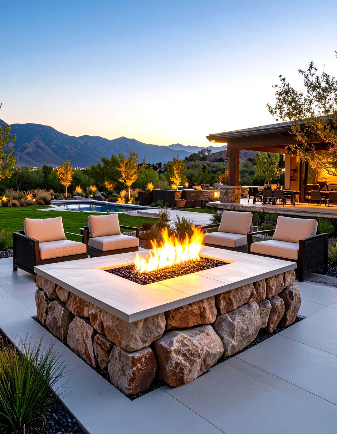 Slate Fire Bowl Installation - 24 Rock Fire Pit Ideas