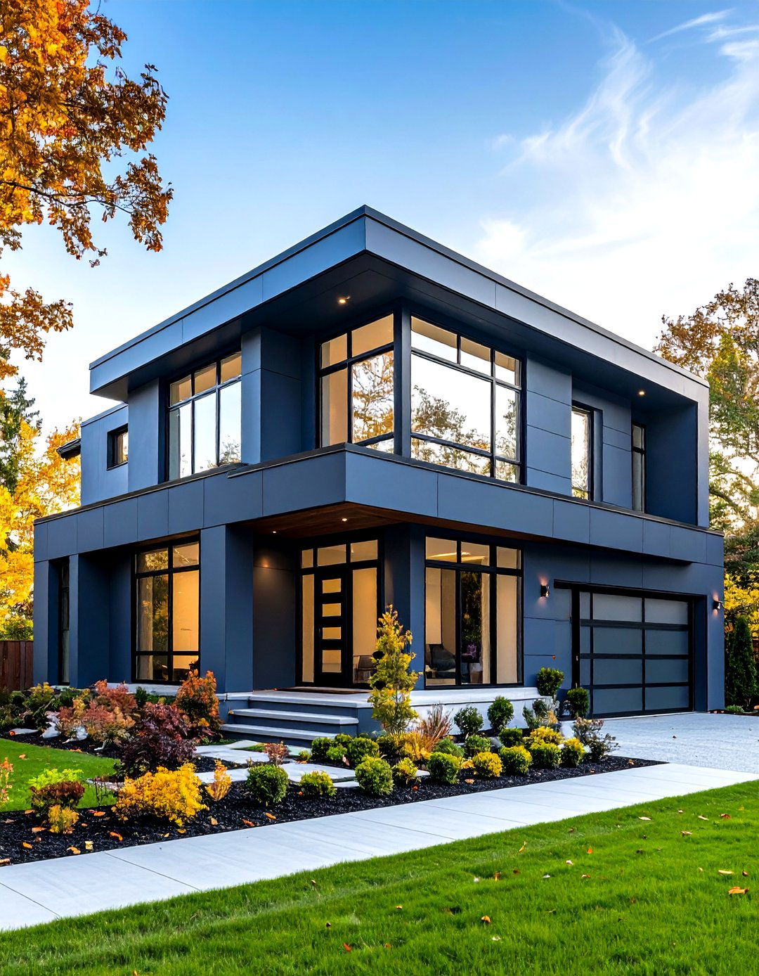Slate Gray Modern Exterior Design - 24 Gray Exterior House Paint Ideas