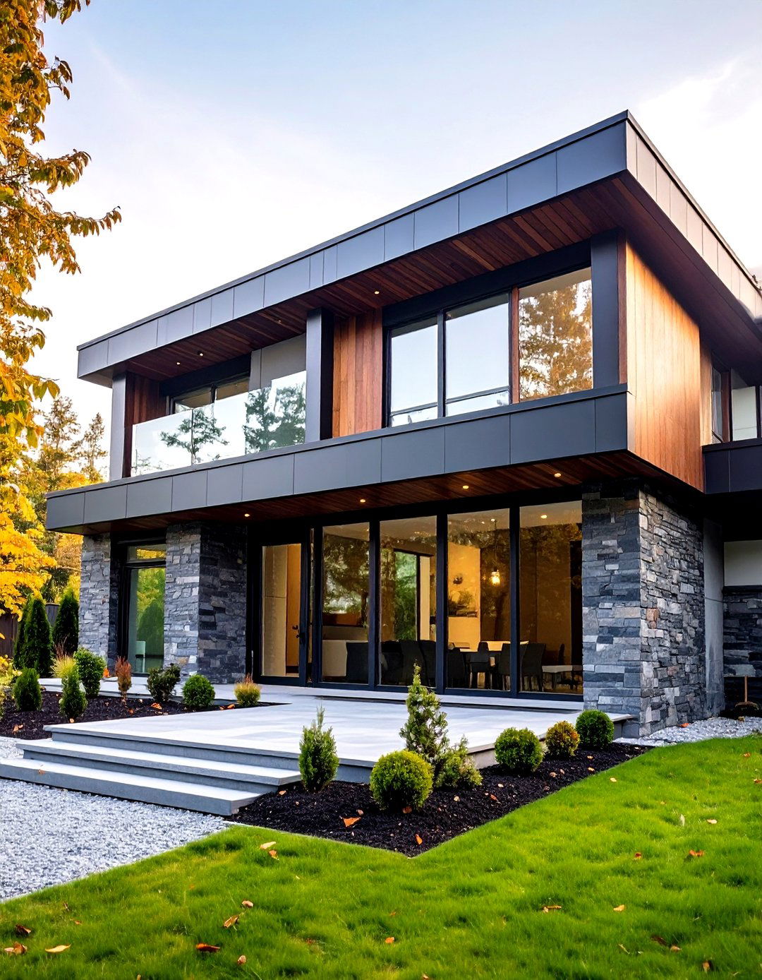 Slate Vertical Contemporary - 24 Stone Exterior Home Ideas