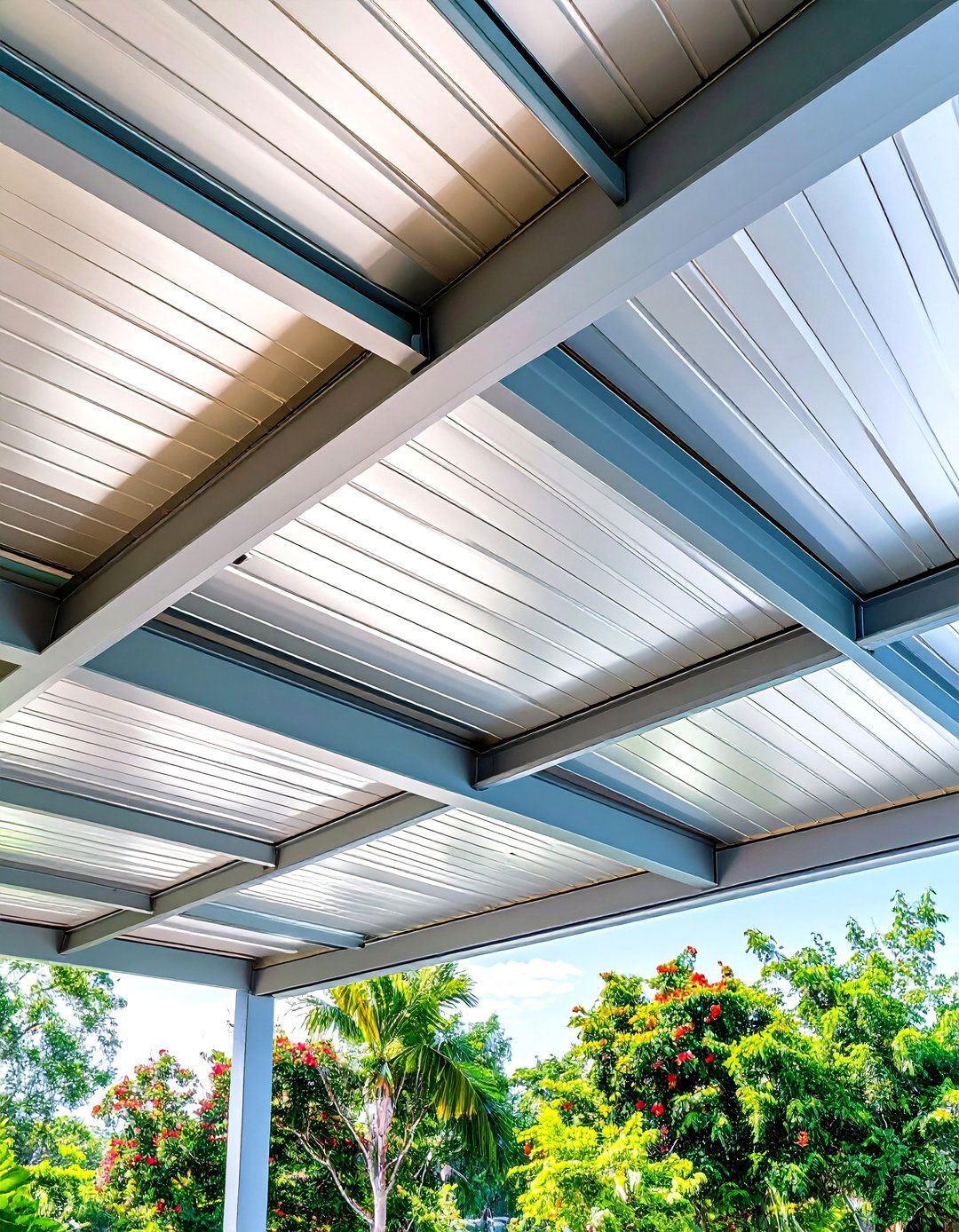Sleek Metal Panel Modern Ceiling - 24 patio ceiling ideas