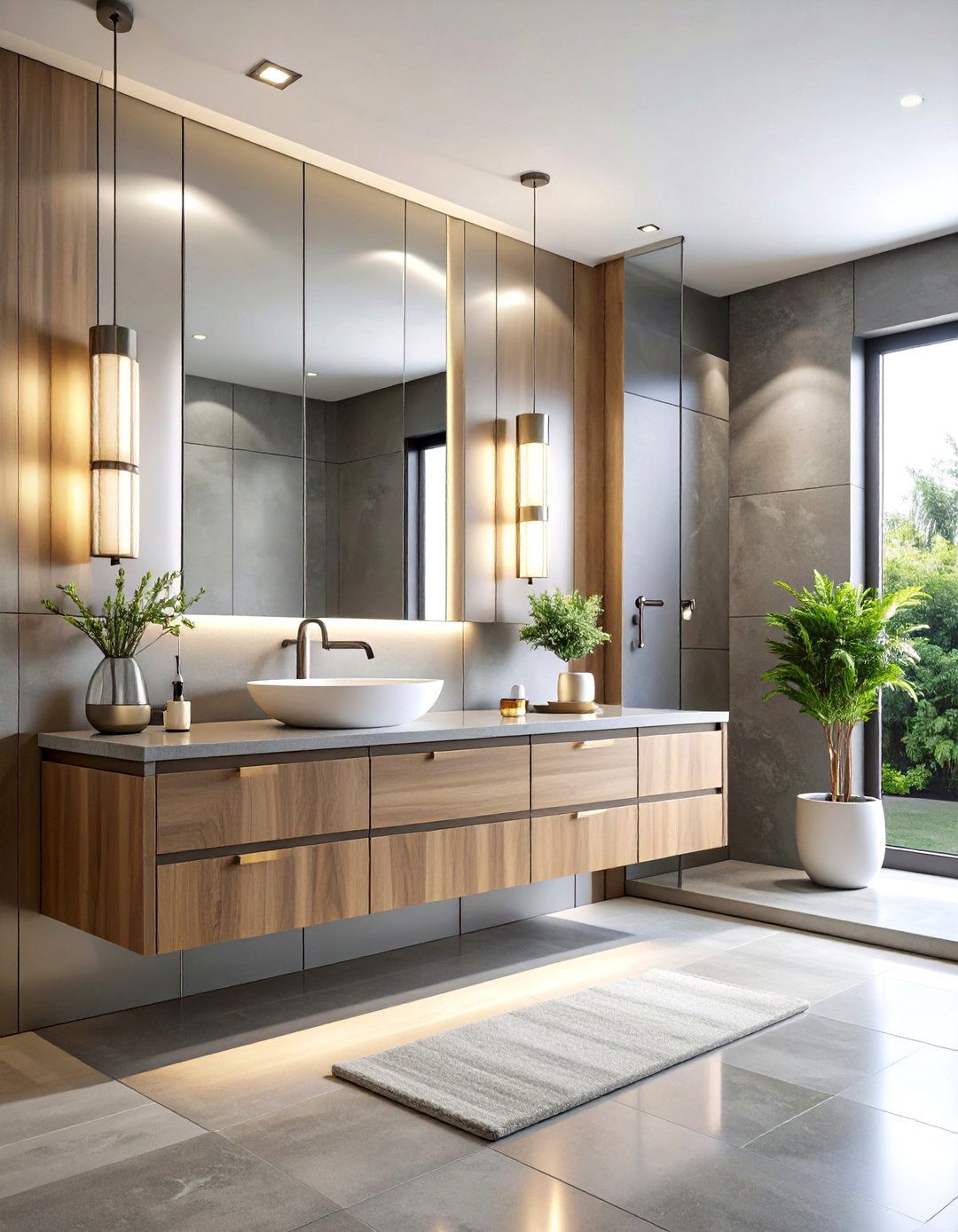 Sleek Stainless Steel Bathroom Accent Wall - 24 Bathroom Accent Wall Ideas