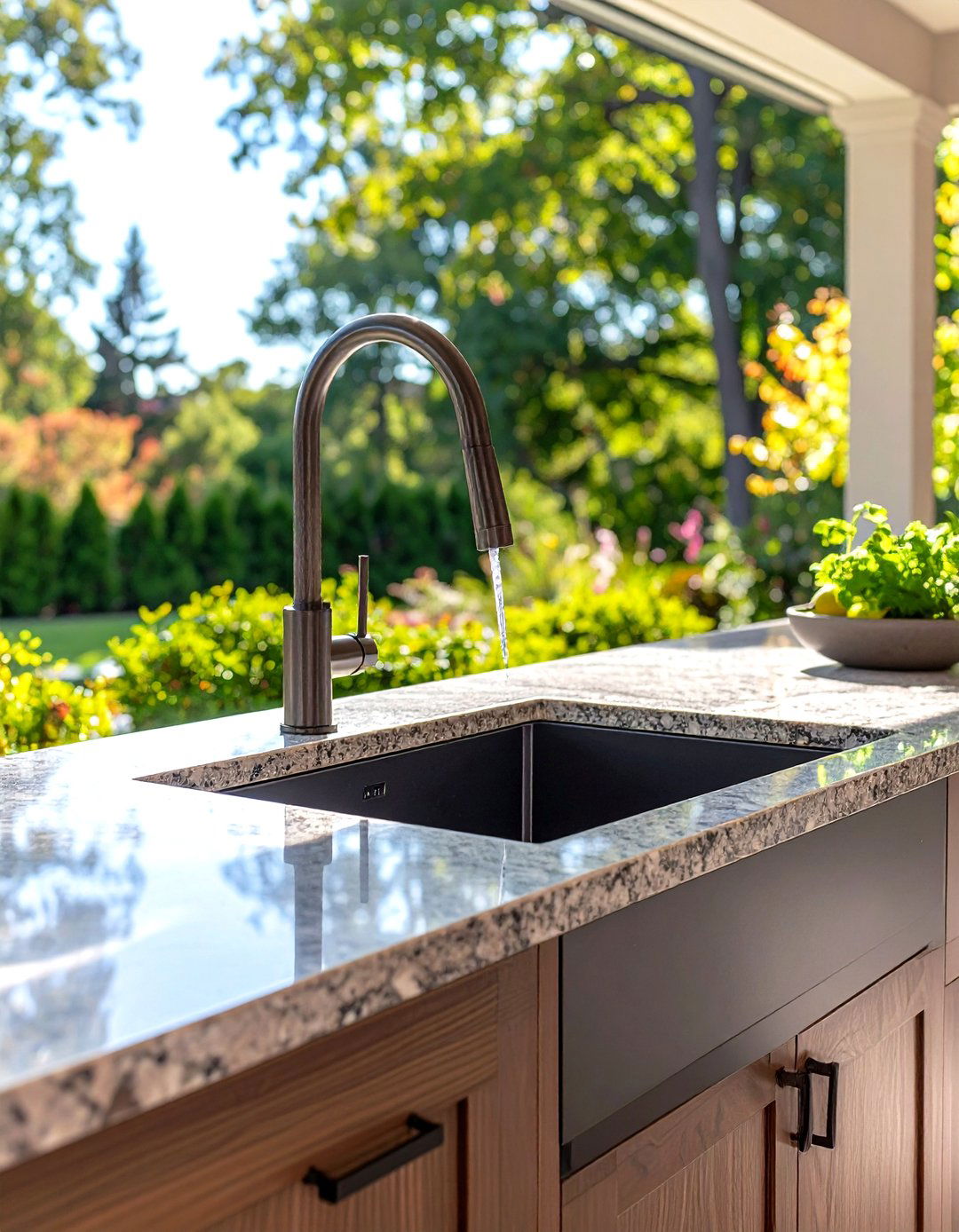Sleek Undermount Granite Composite Sink - 24 outdoor sink ideas