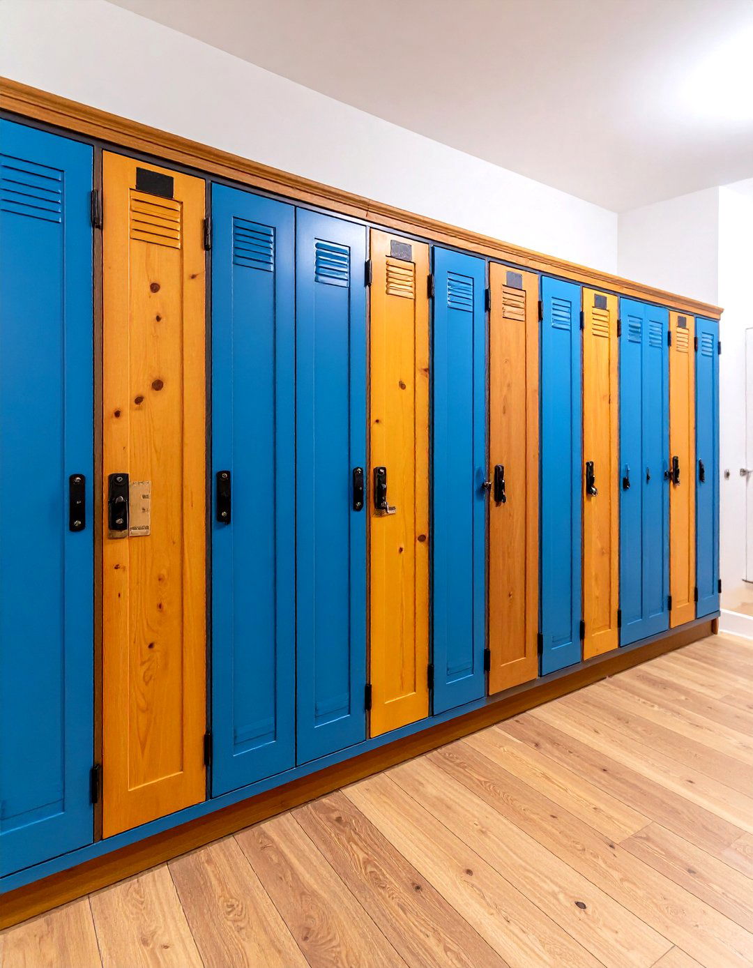 Sliding Barn Door Lockers - 24 Farmhouse Mudroom Ideas