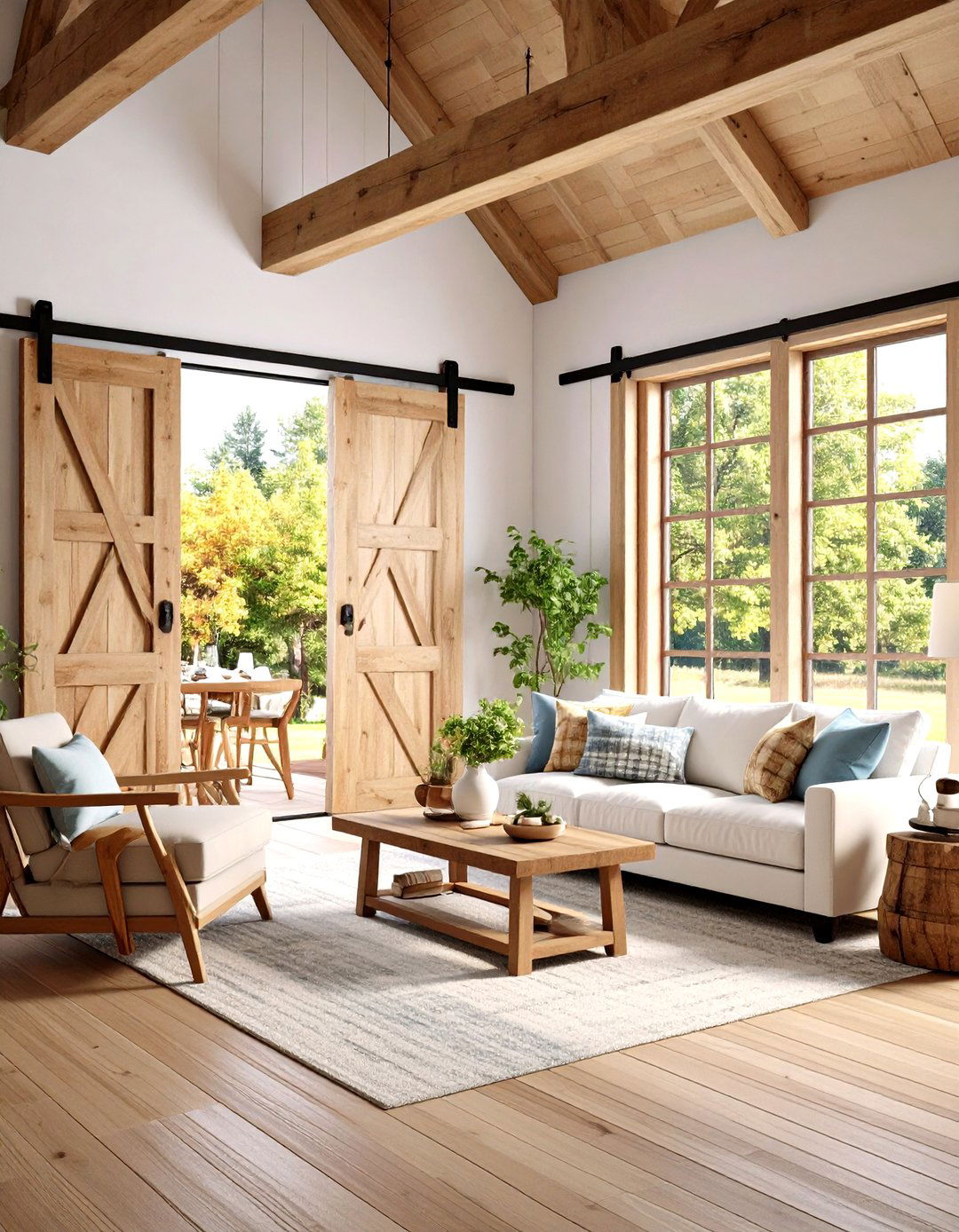 Sliding Barn Door Room Dividers - 24 Rustic Living Room Ideas