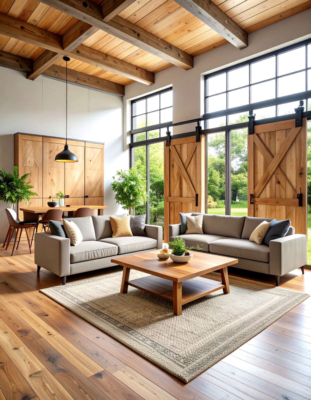 Sliding Barn Door Room Dividers - 24 Loft-style Living Room Ideas