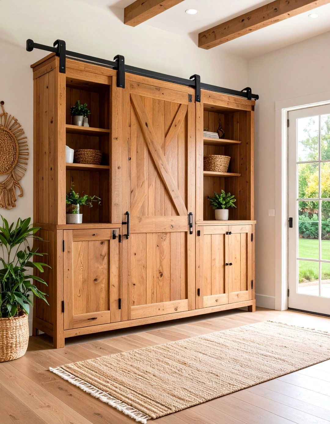 Sliding Barn Door Storage Cabinet - 24 Entryway Storage Ideas