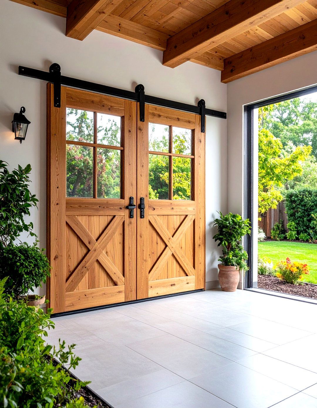Sliding Barn Door Style - 24 Farmhouse Front Door Ideas