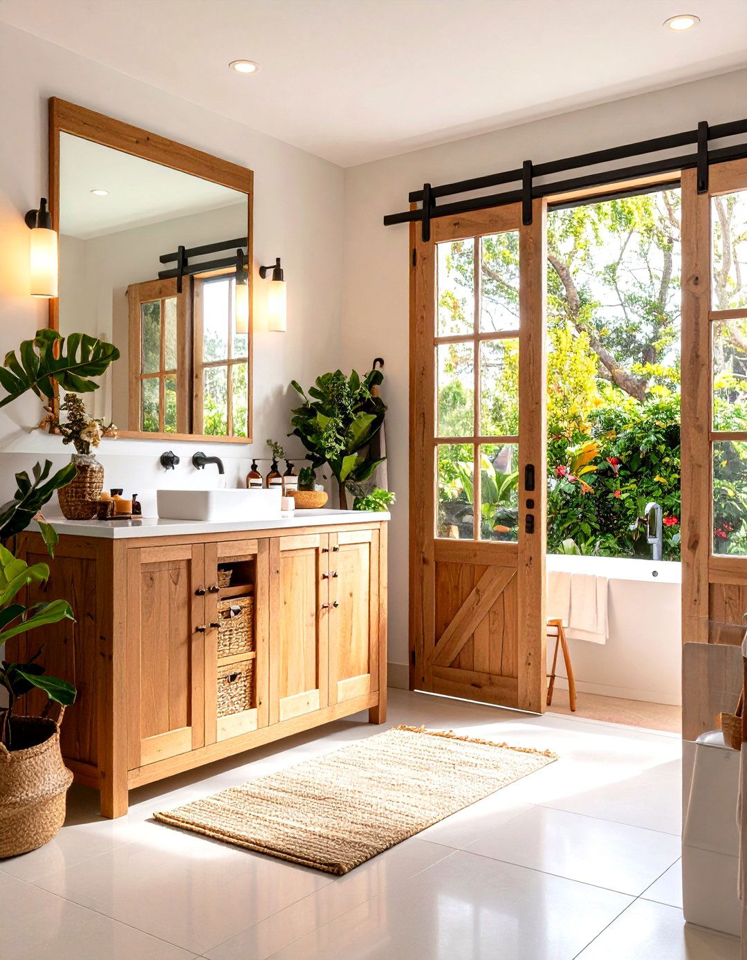 Sliding Door Vanity with Hidden Storage Solutions - 24 Small Bathroom Vanity Ideas