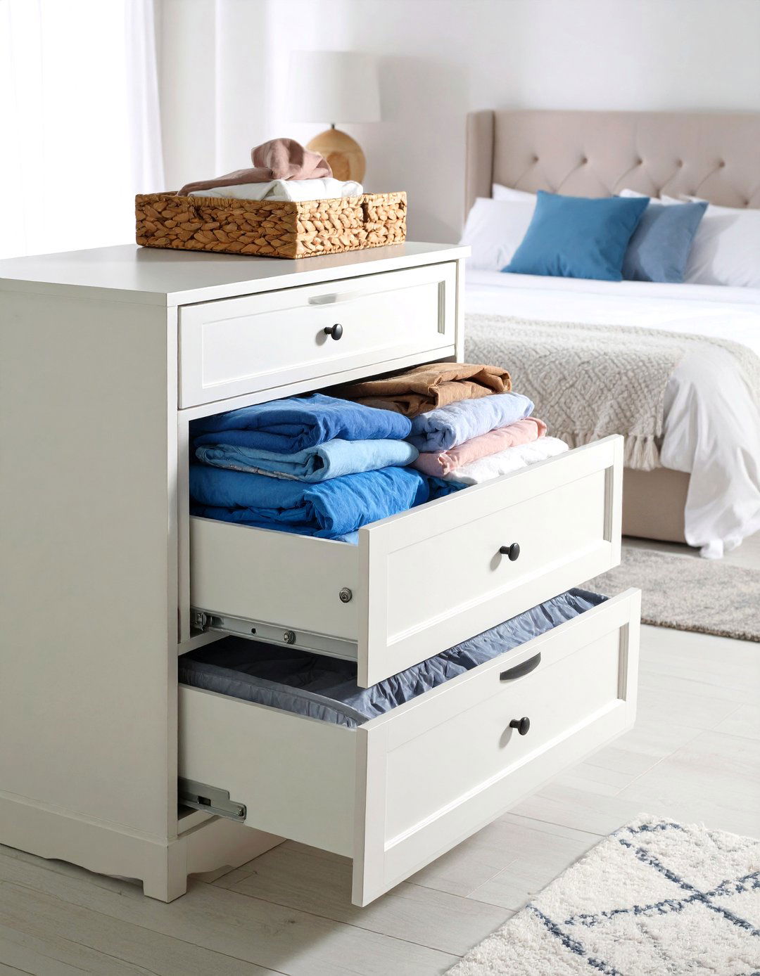 Sliding Drawer Integration - 24 Laundry Basket Storage Ideas