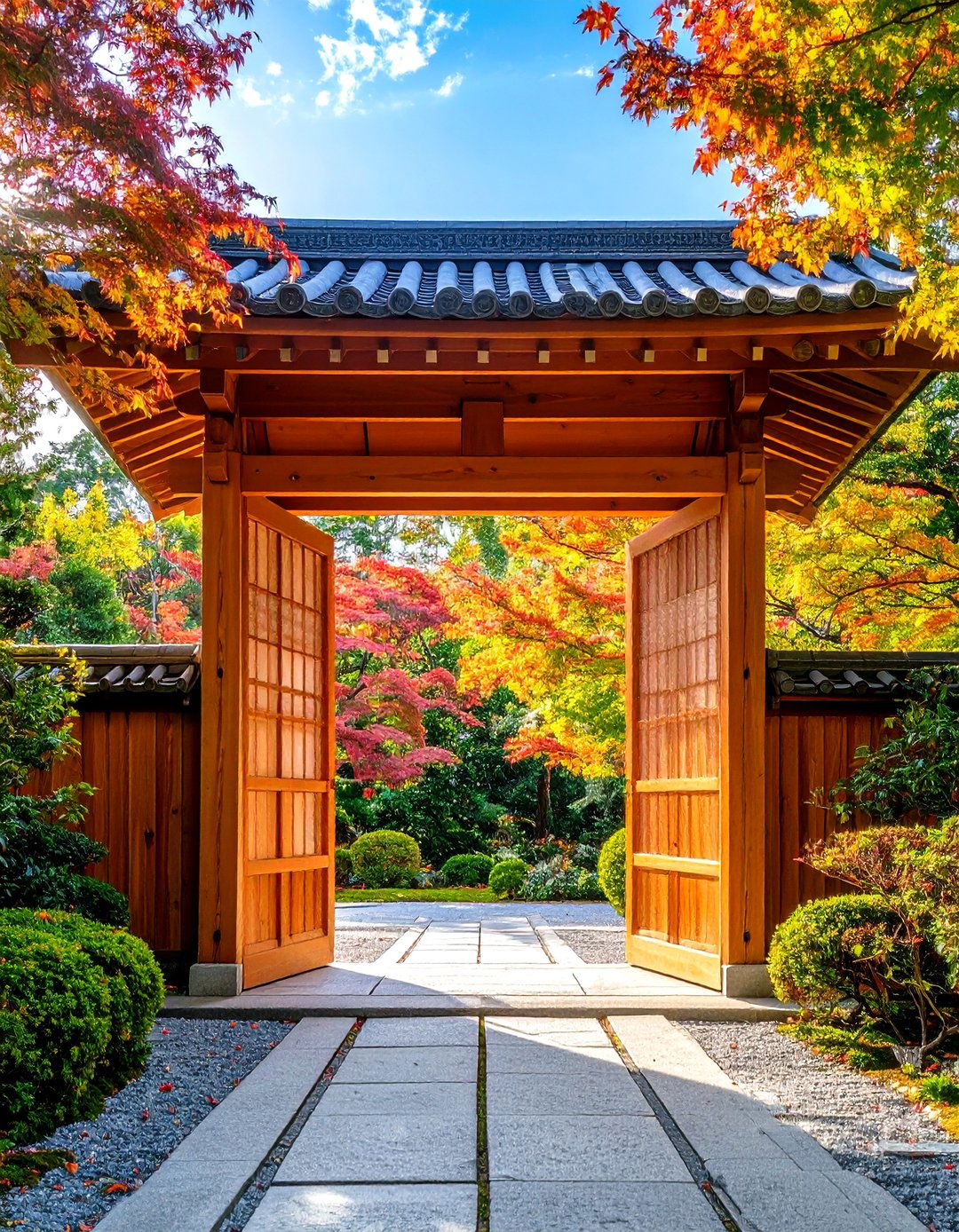 Sliding Shoji Style Gate - 24 Japanese Garden Gate Design Ideas