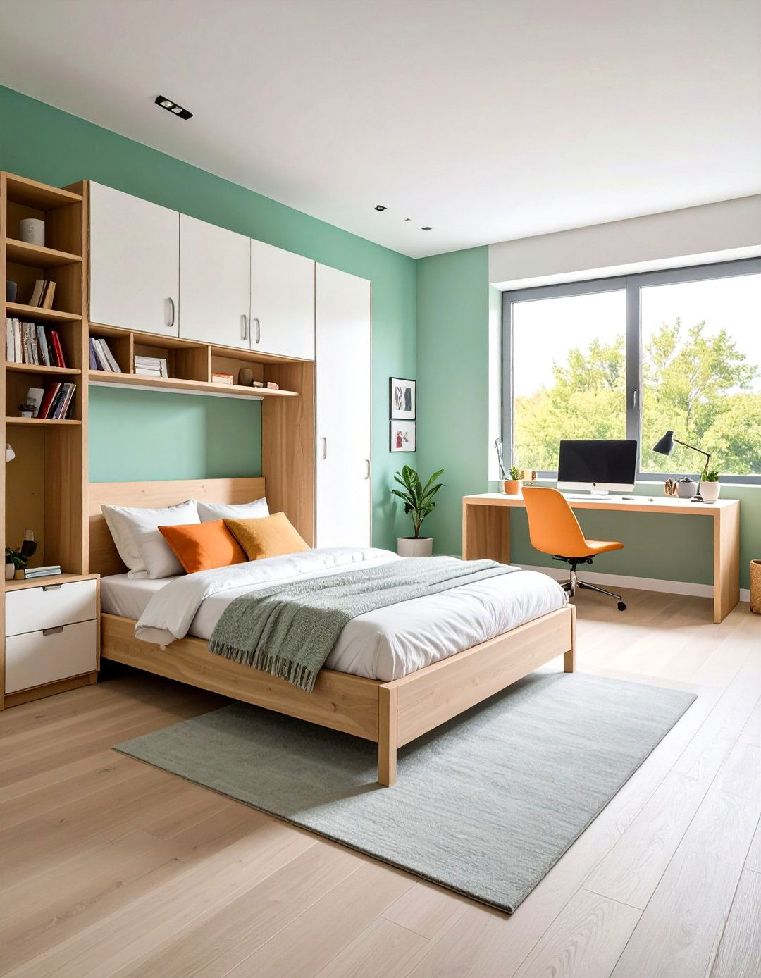 Small Bedroom Office with Space Saving Murphy Desk - 24 Bedroom Office Ideas