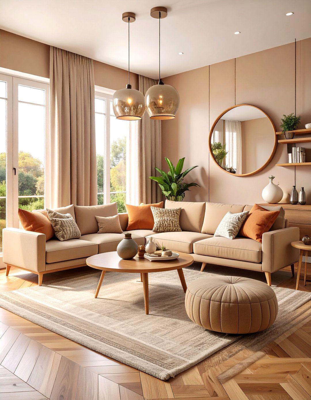 Small Beige Living Room with Space Saving Solutions - 24 Beige Living Room Ideas