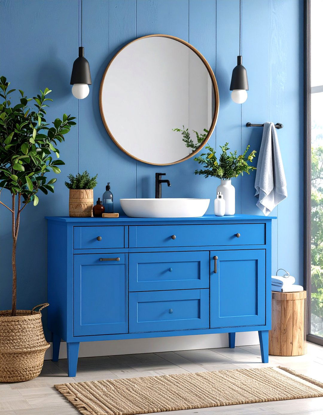 Small Blue Vanities for Powder Rooms - 24 Blue Bathroom Vanity Ideas