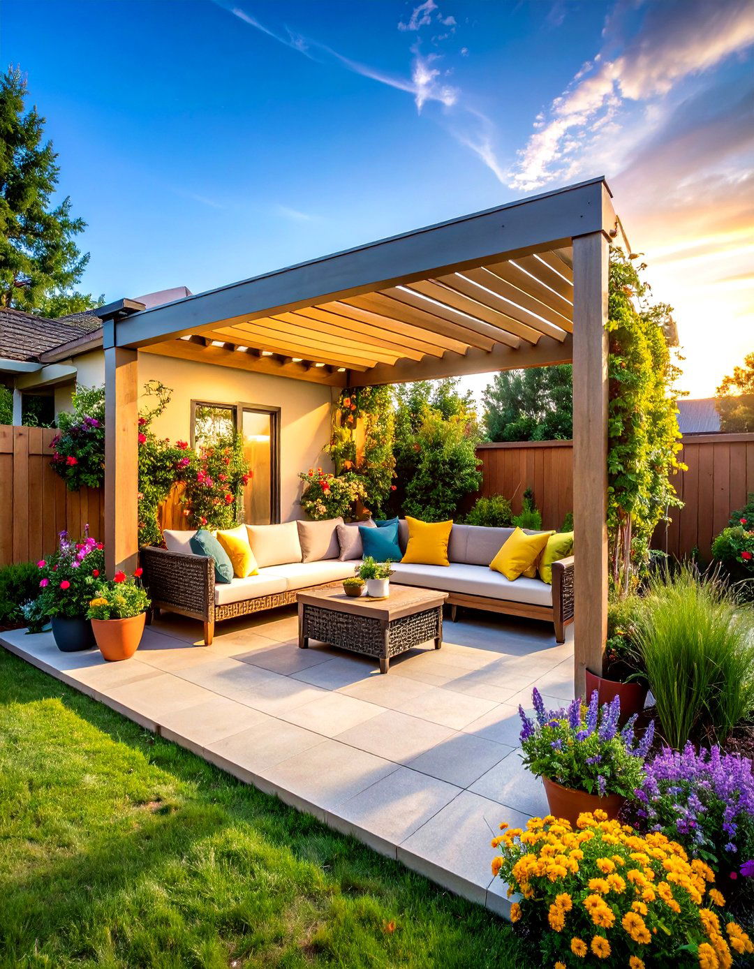 Small Corner Pergola Installation - 24 Patio With a Pergola Ideas