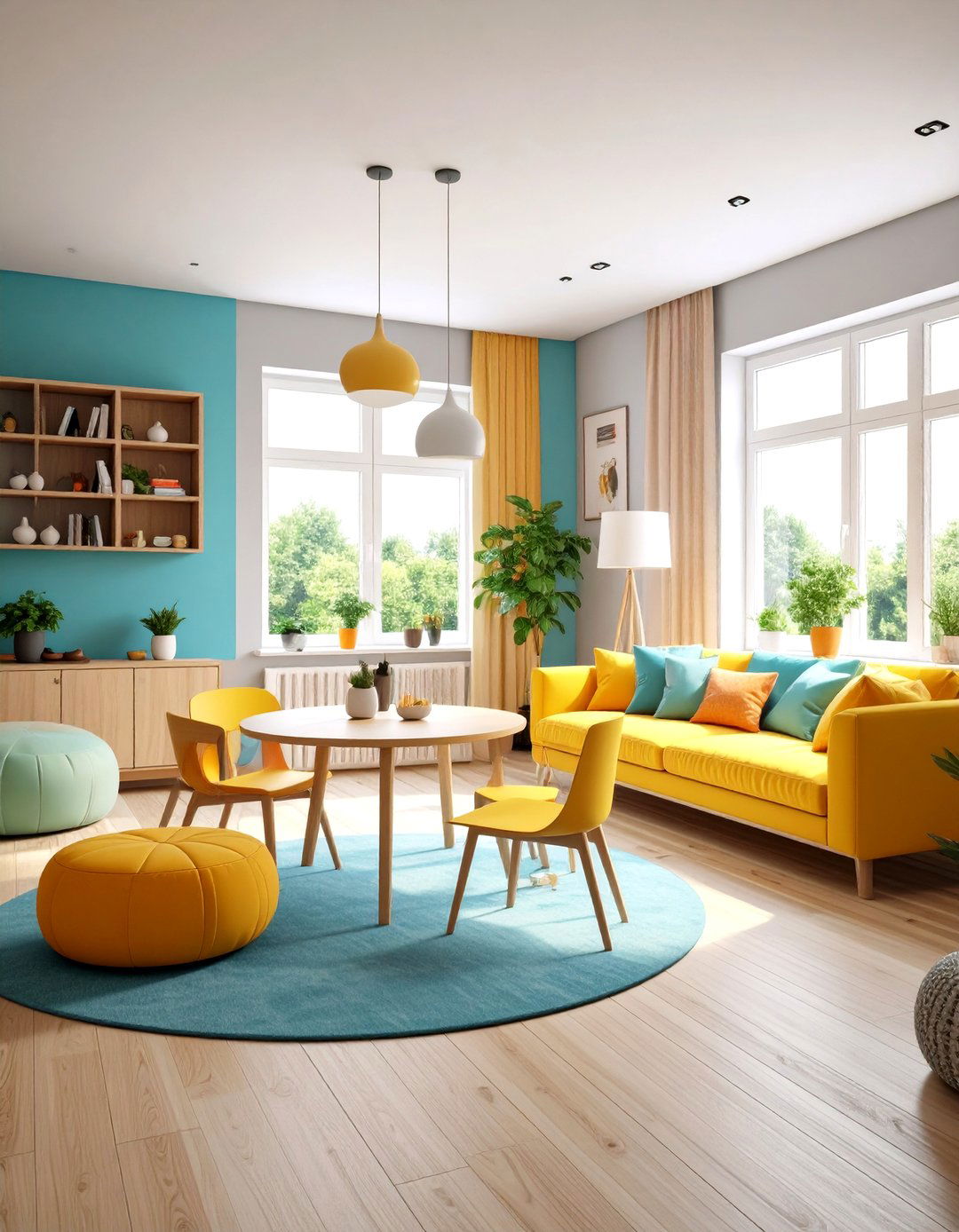 Small Space Maximization Layout - 24 Living Room Dining Room Combos