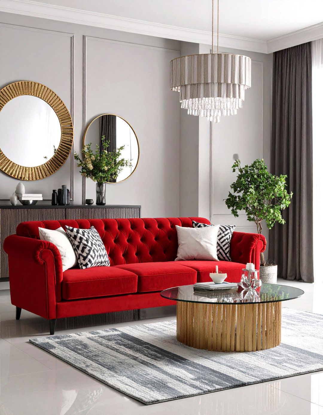 Small Space Red Sofa Solutions - 24 Red Couch Living Room Ideas
