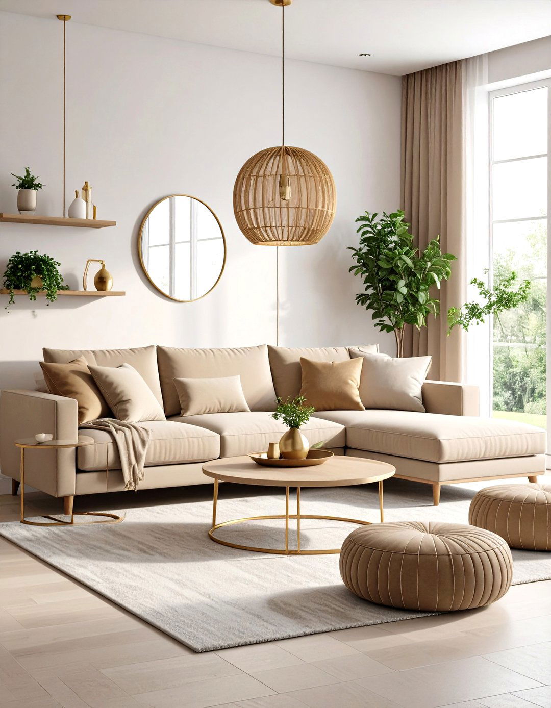 Small Space Taupe Living Room with Smart Storage - 24 Taupe Living Room Ideas
