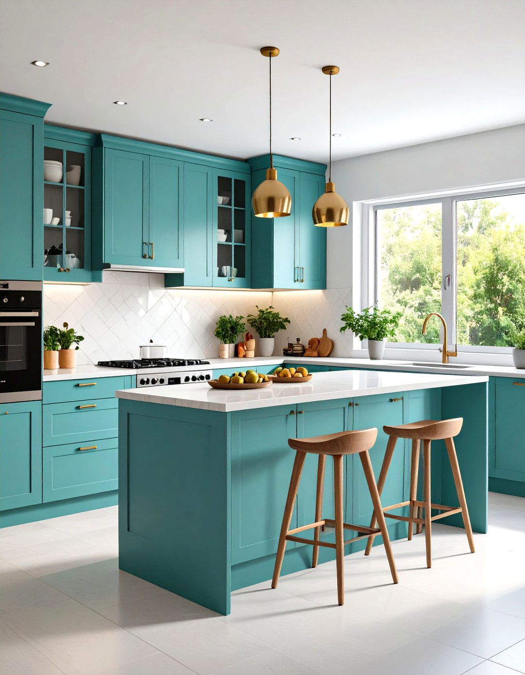 Small Space Teal Kitchen Solutions - 24 Teal and White Kitchen Ideas