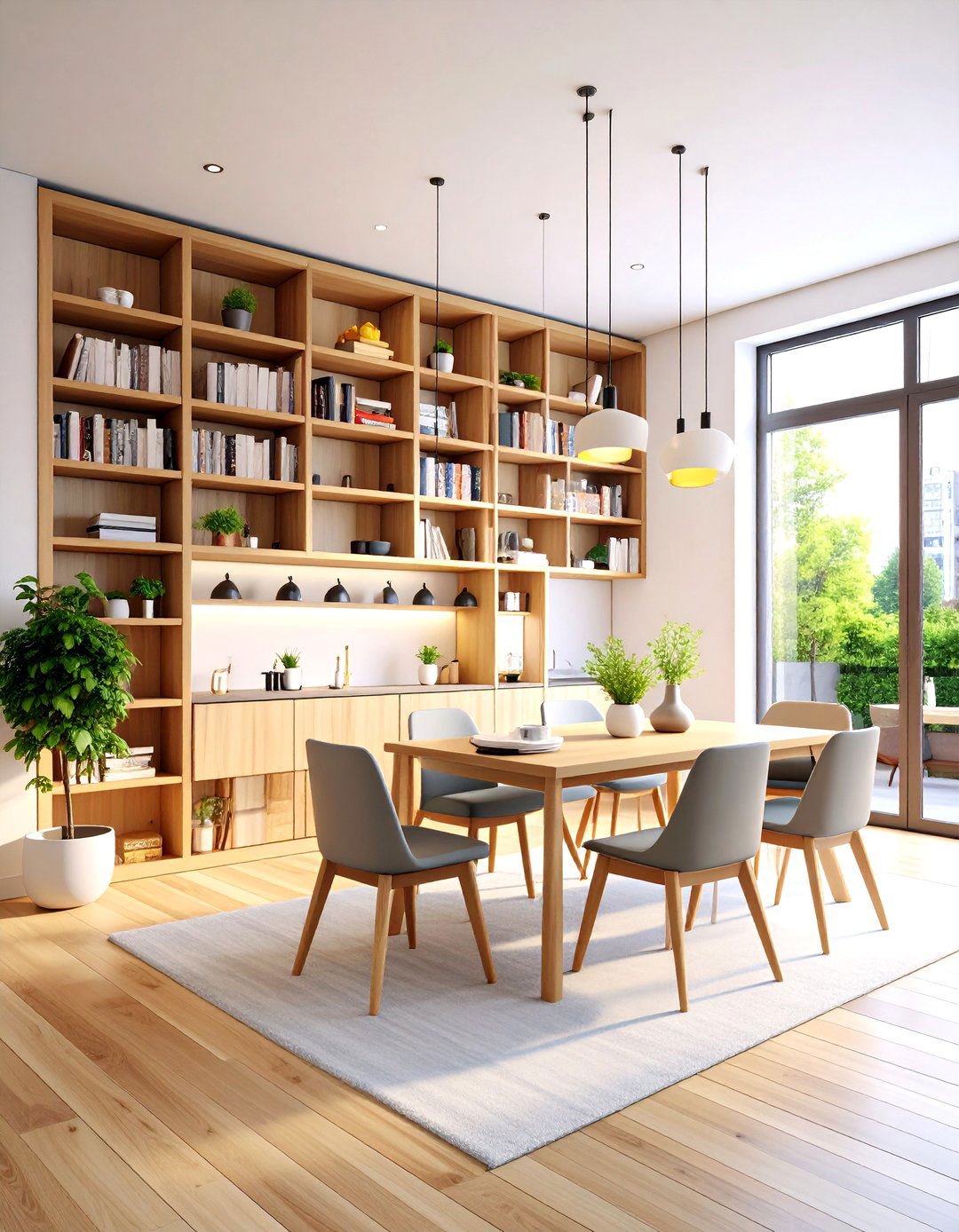Small Space Wall Mounted Library Solution - 24 Library Dining Room Combo Ideas