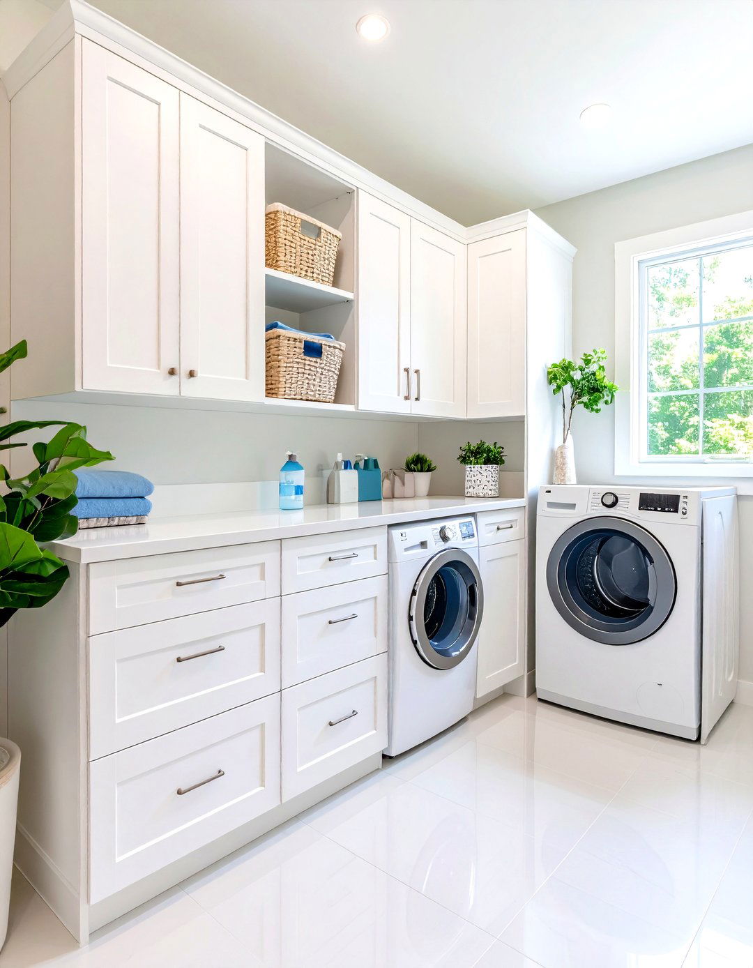 Small Space White Storage Solutions - 24 White Laundry Room Ideas