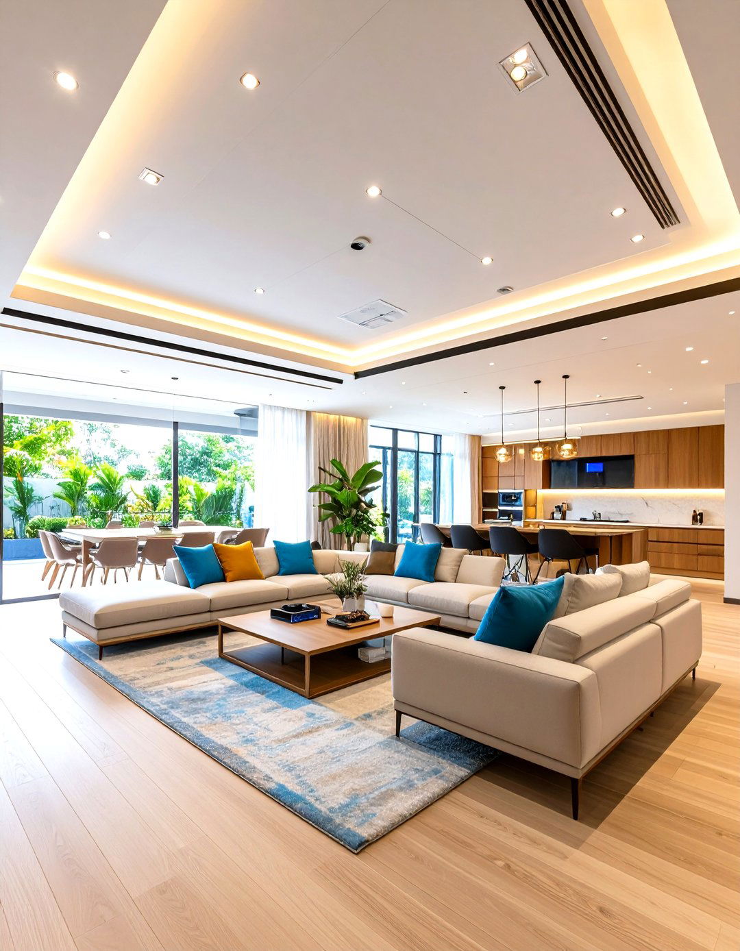 Smart Ceiling with Integrated Technology - 24 Living Room Ceiling Ideas