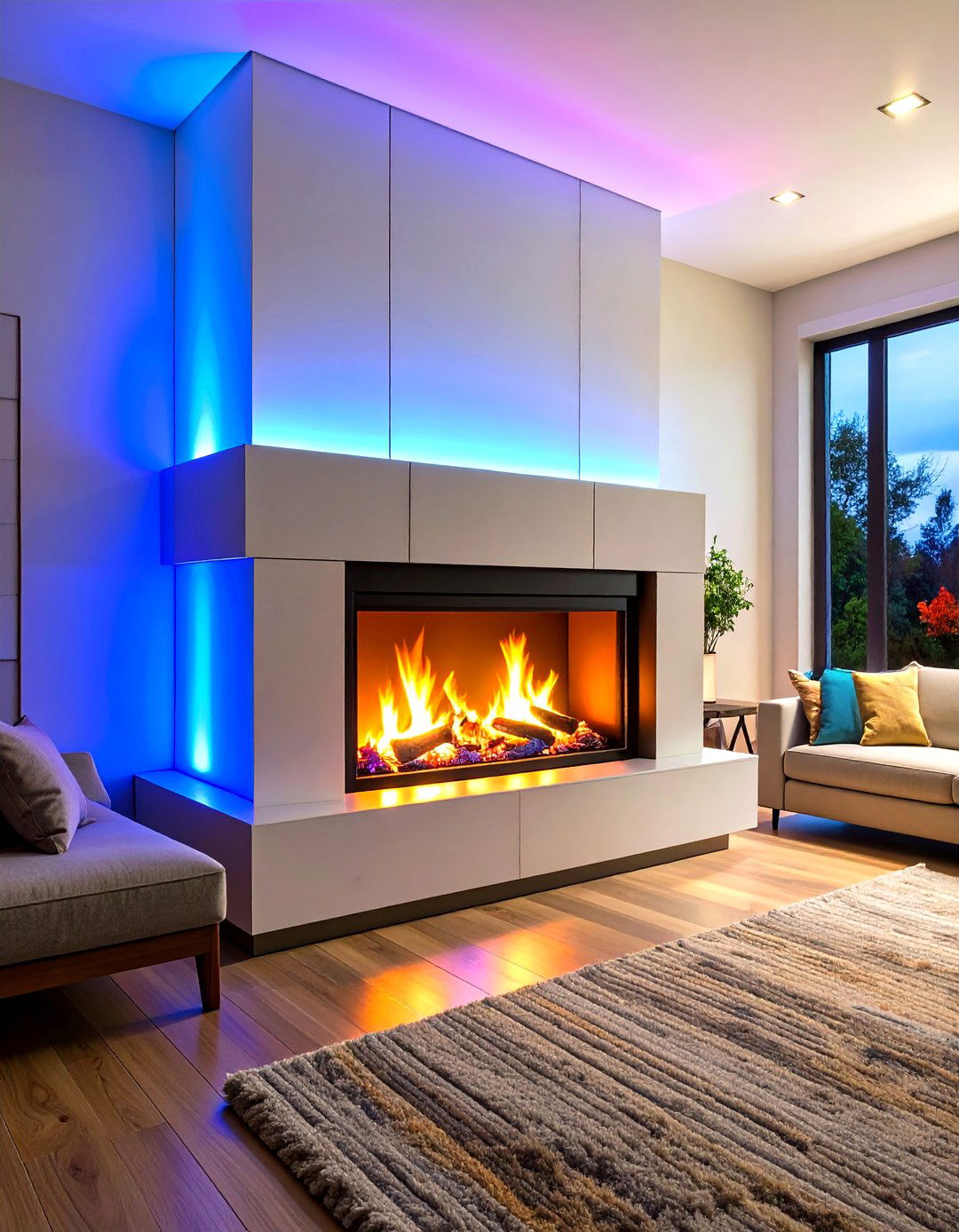 Smart Color Changing Fireplace Lighting - 24 Fireplace Mantel Lighting Ideas