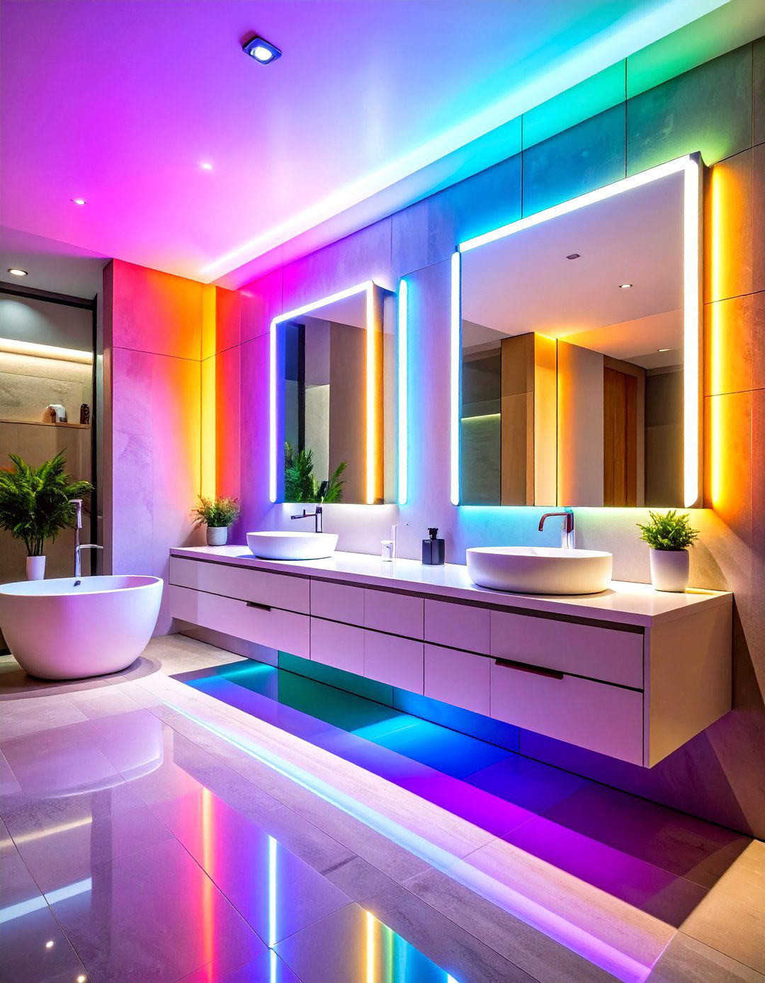 Smart Color Changing Mirror Lighting - 24 Bathroom Lighting Ideas Over Mirror