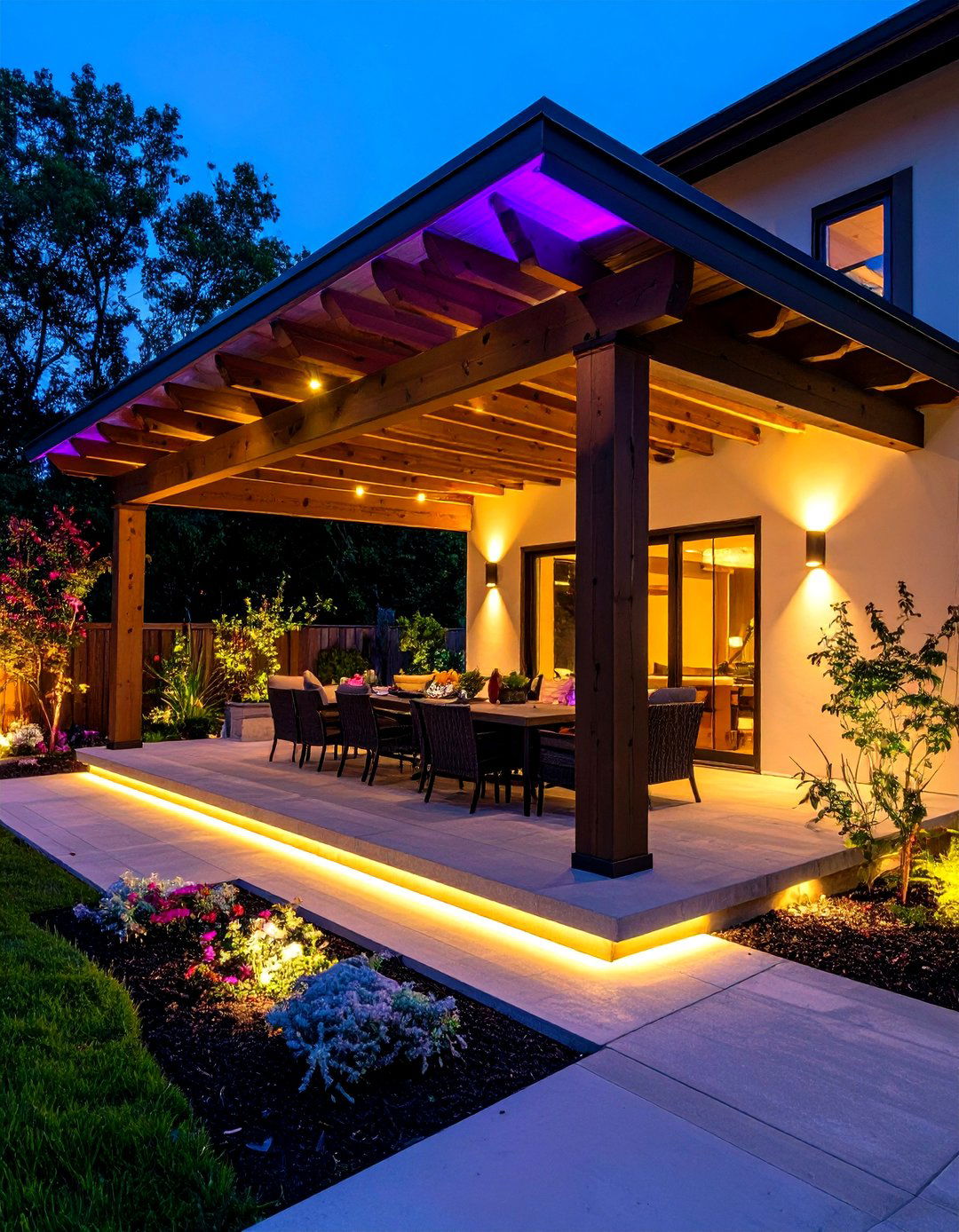 Smart Color Changing Systems - 24 Covered Patio Lighting Ideas
