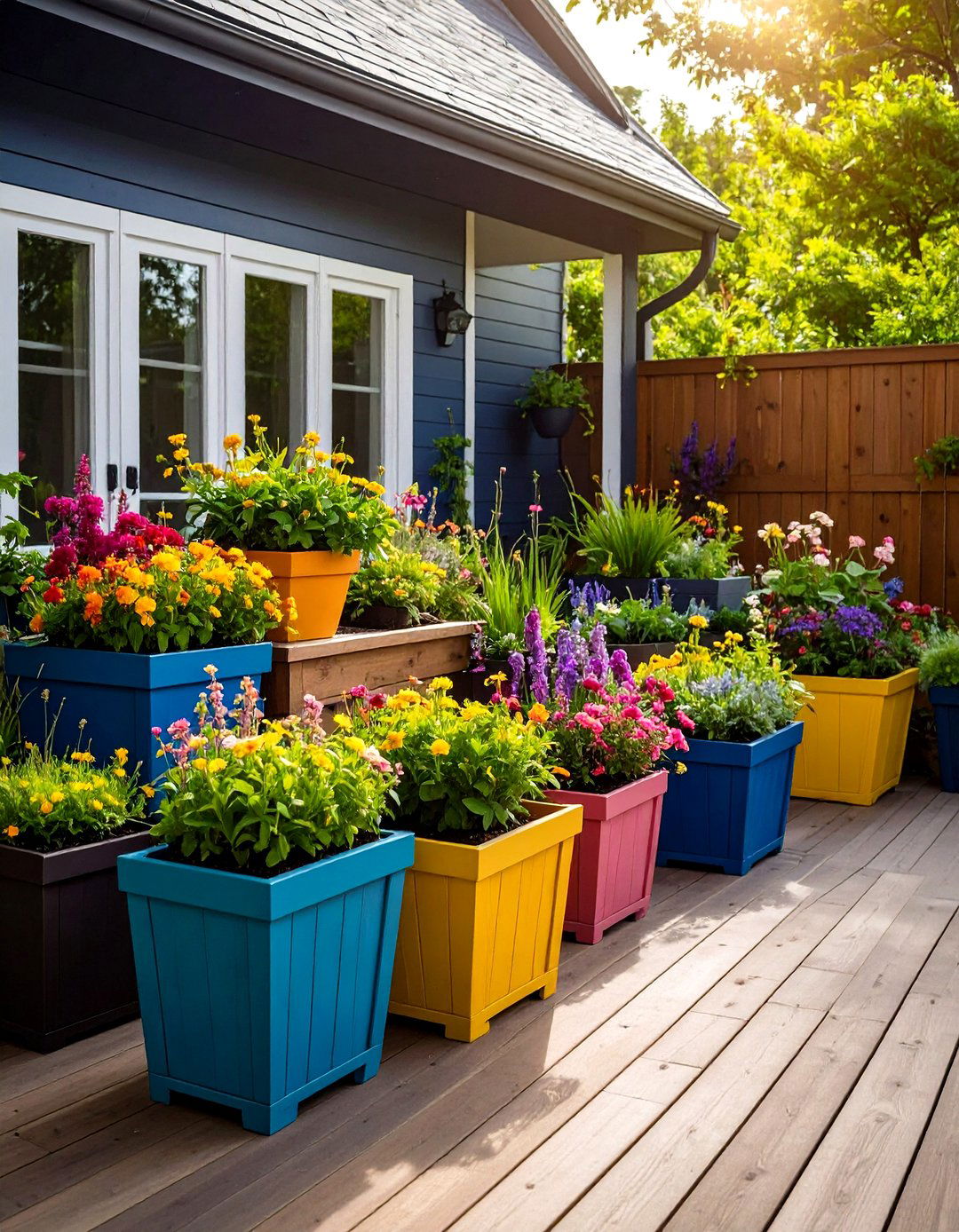 Smart Container Clusters - 24 Small Backyard Landscaping Ideas