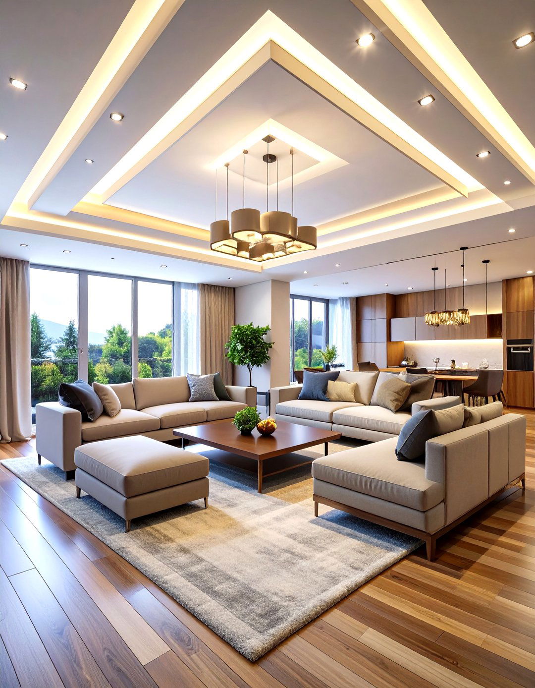 Smart LED Ceiling Panel Systems - 24 Living Room Ceiling Lighting Ideas