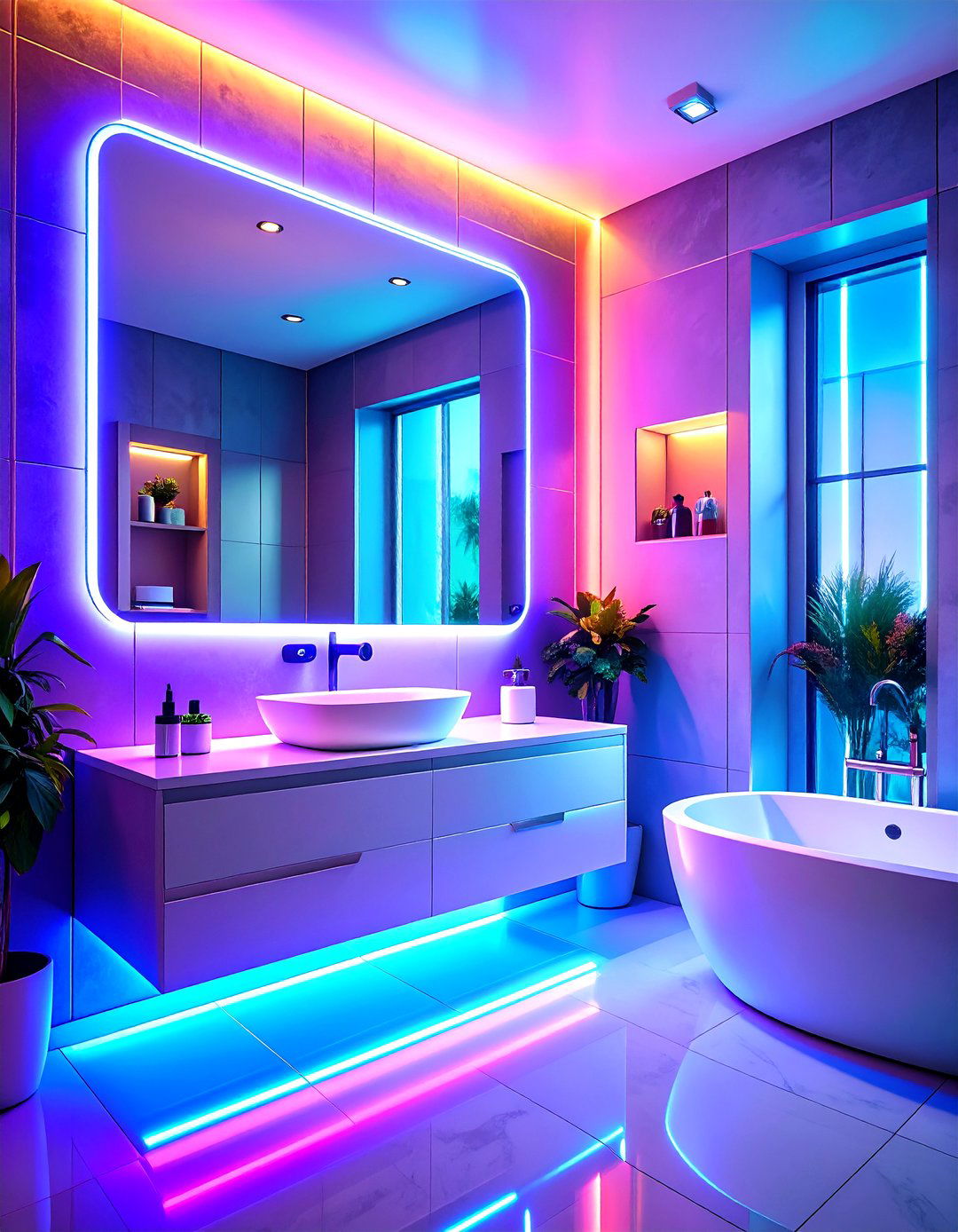 Smart Mirror with Integrated Technology - 24 Minimalist Bathroom Ideas
