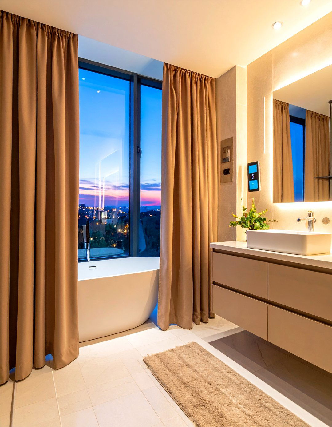 Smart Motorized Curtain Systems - 24 bathroom curtain ideas