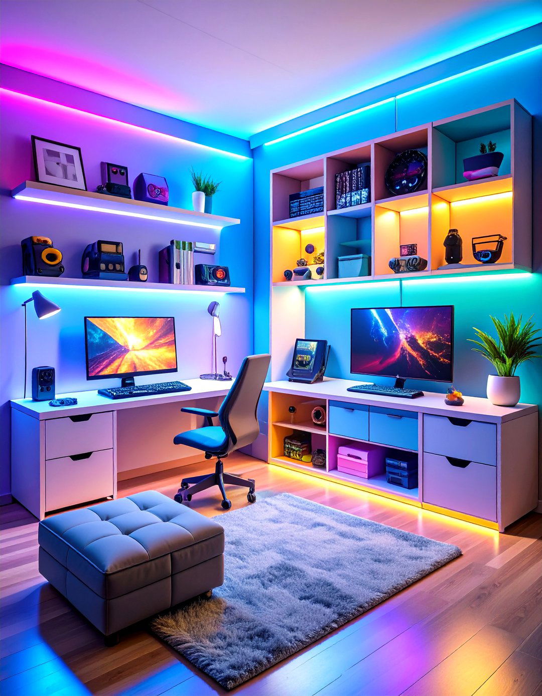 Smart Storage Gaming Solutions - 24 Small Game Room Ideas