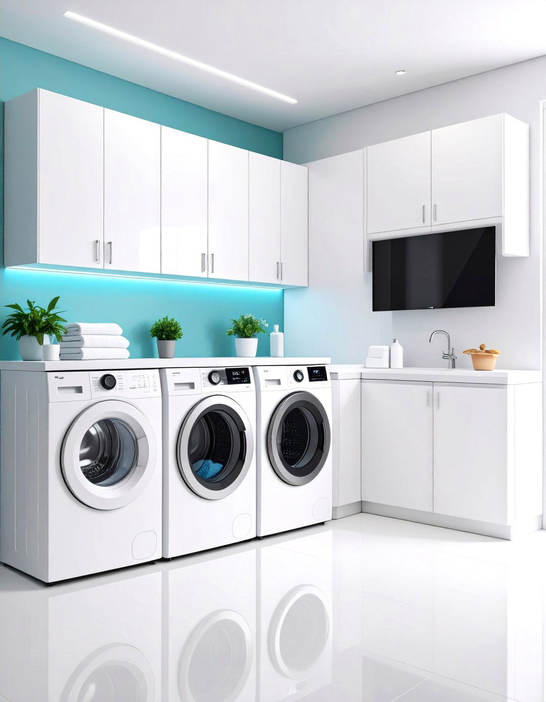 Smart Storage Technology Integration - 24 Laundry Room Cabinet Ideas