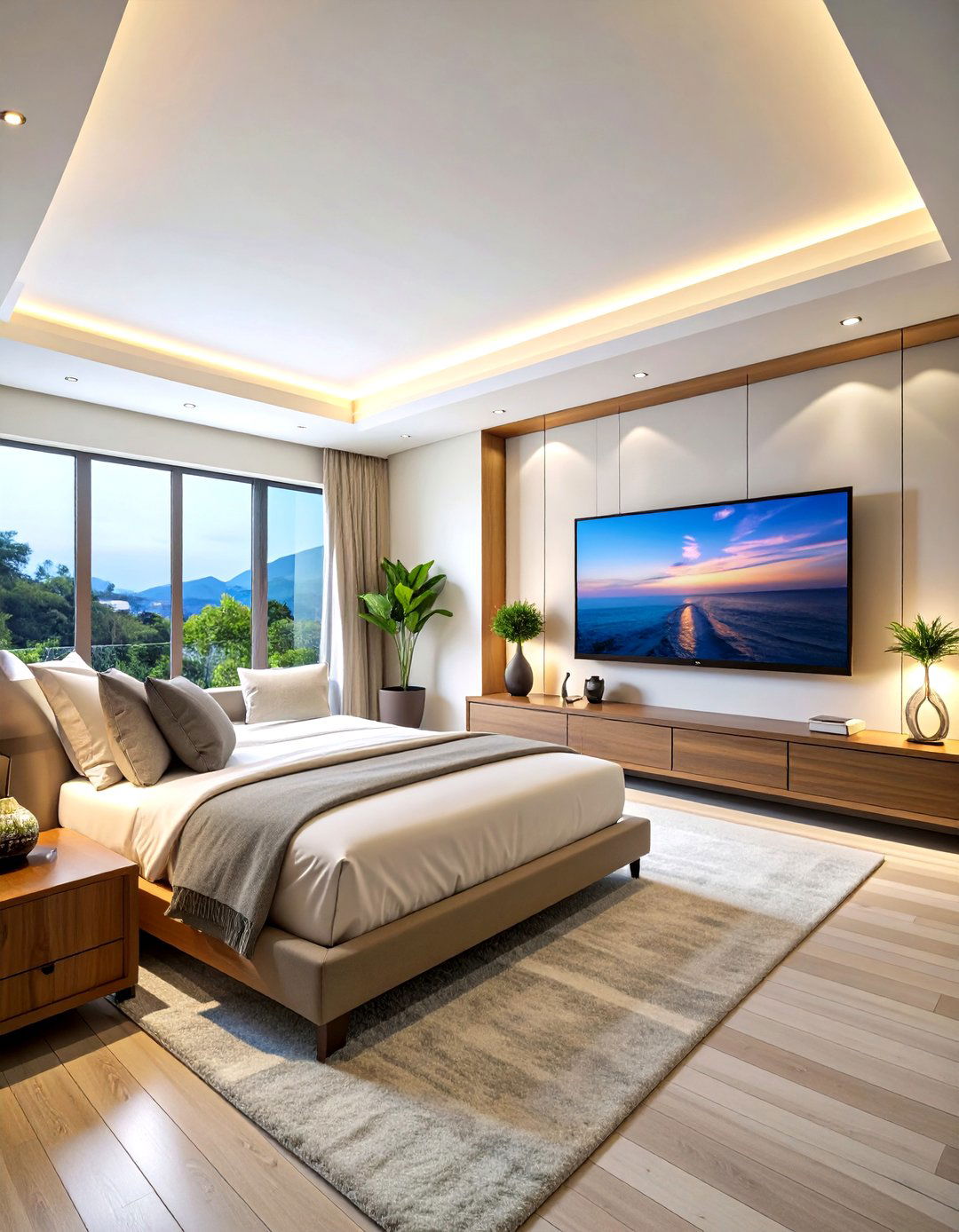 Smart TV with Wireless Projection - 24 Bedroom Tv Ideas