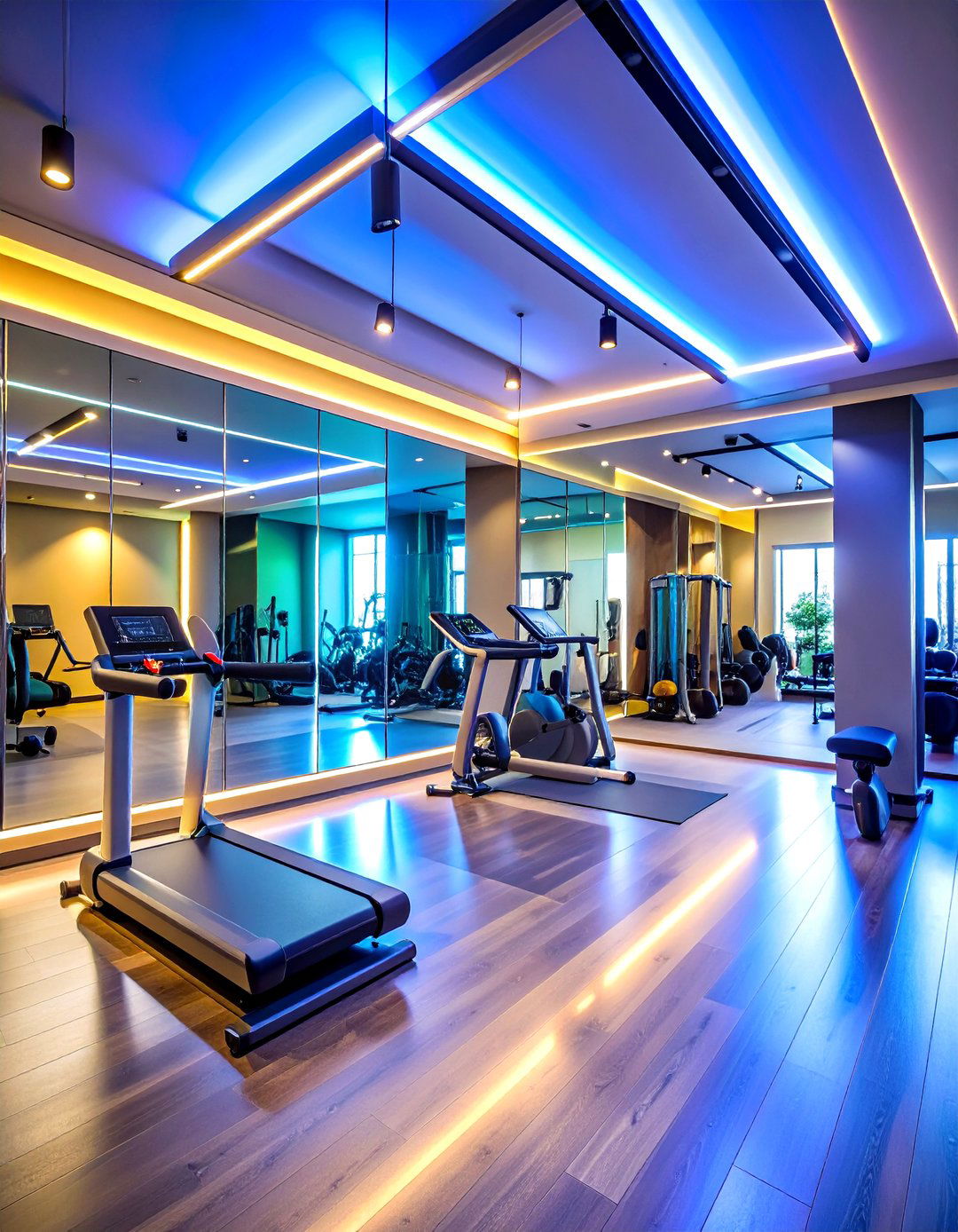 Smart Technology Connected Fitness Hub - 24 Small Home Gym Ideas