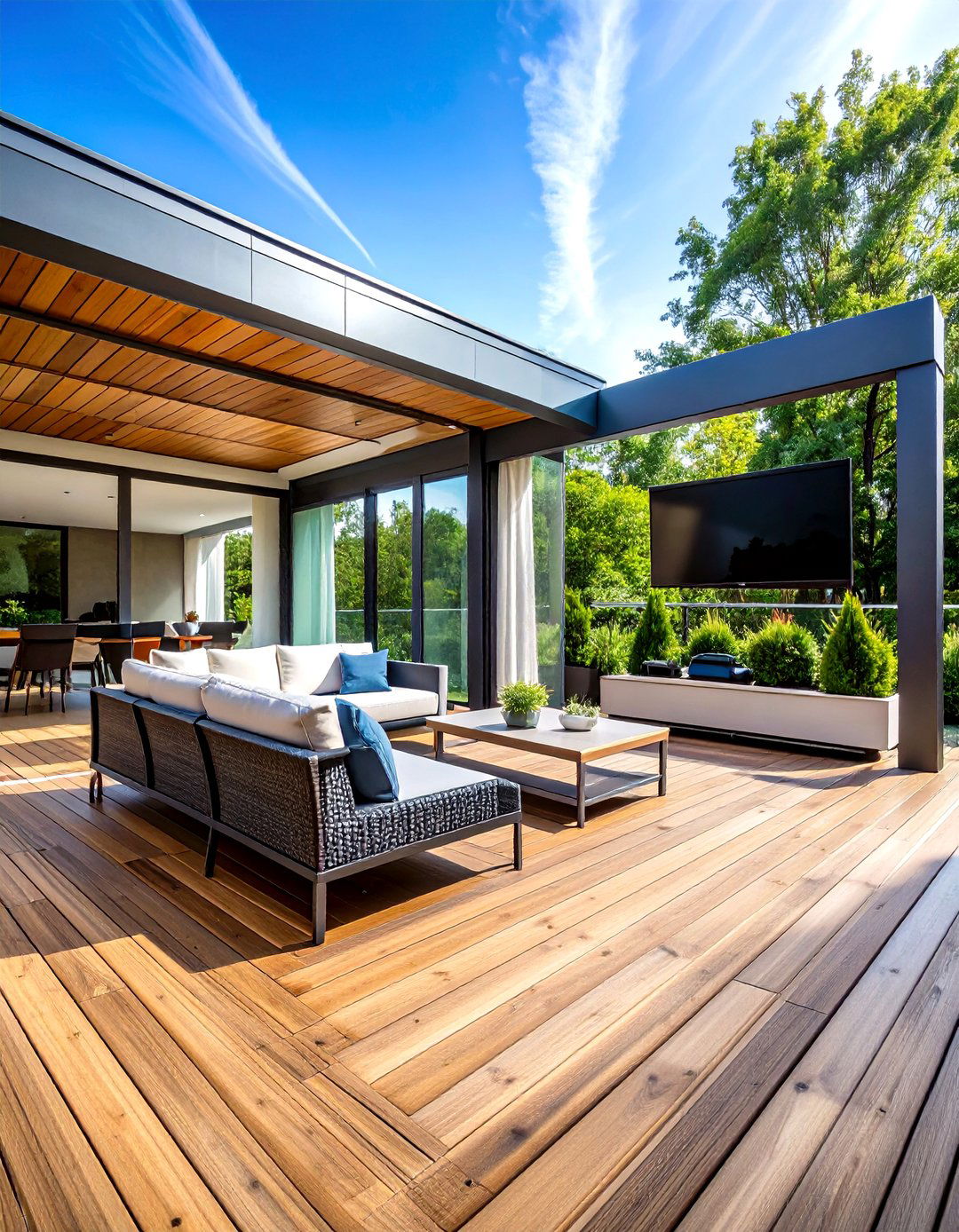 Smart Technology Integrated Deck - 24 Screened-in Deck Ideas