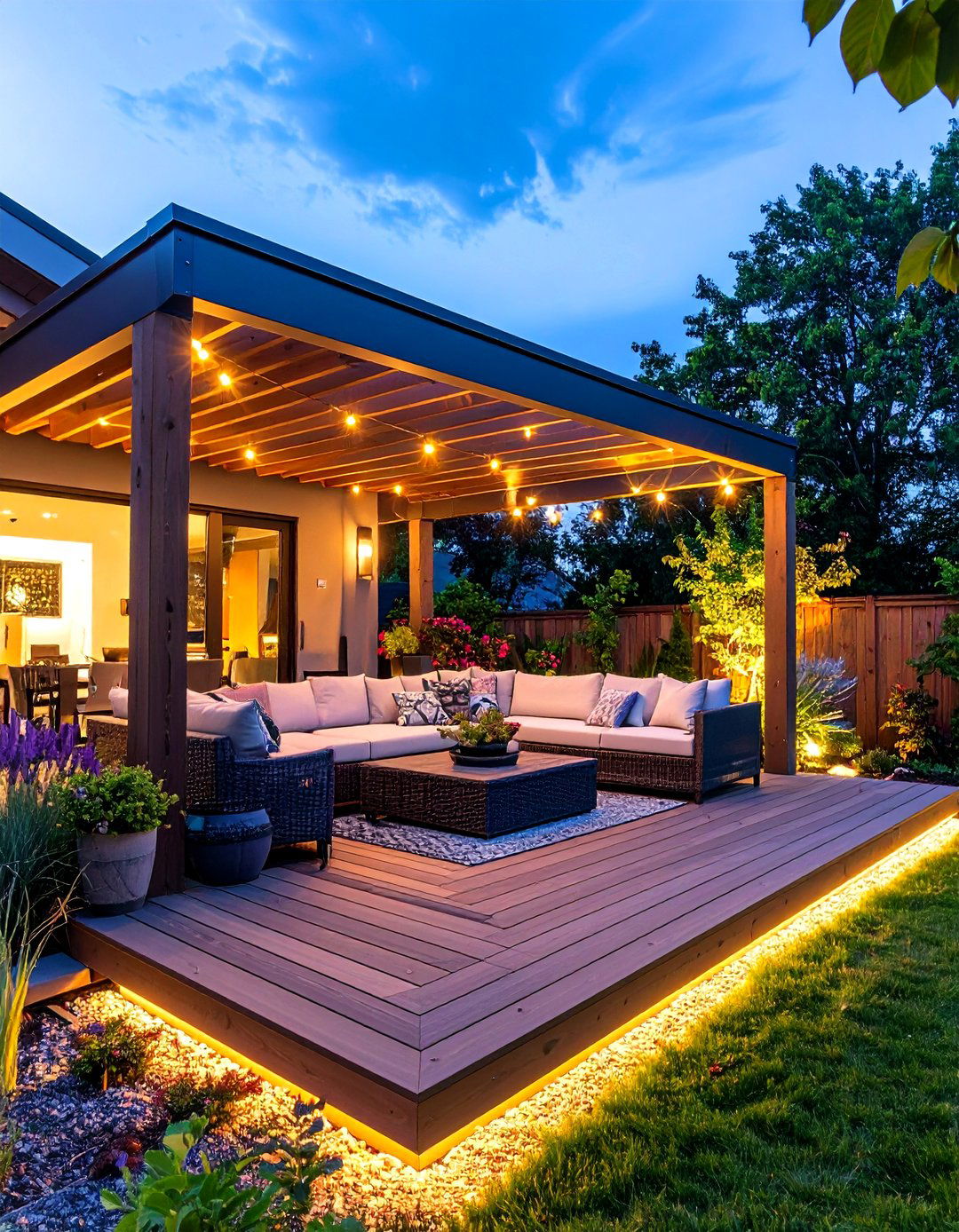 Smart Technology Integrated Deck - 24 Backyard Deck Ideas