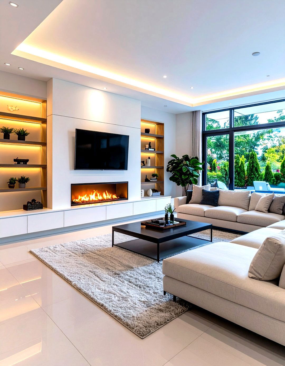 Smart Technology Integration Design - 24 Living Room Fireplace Ideas