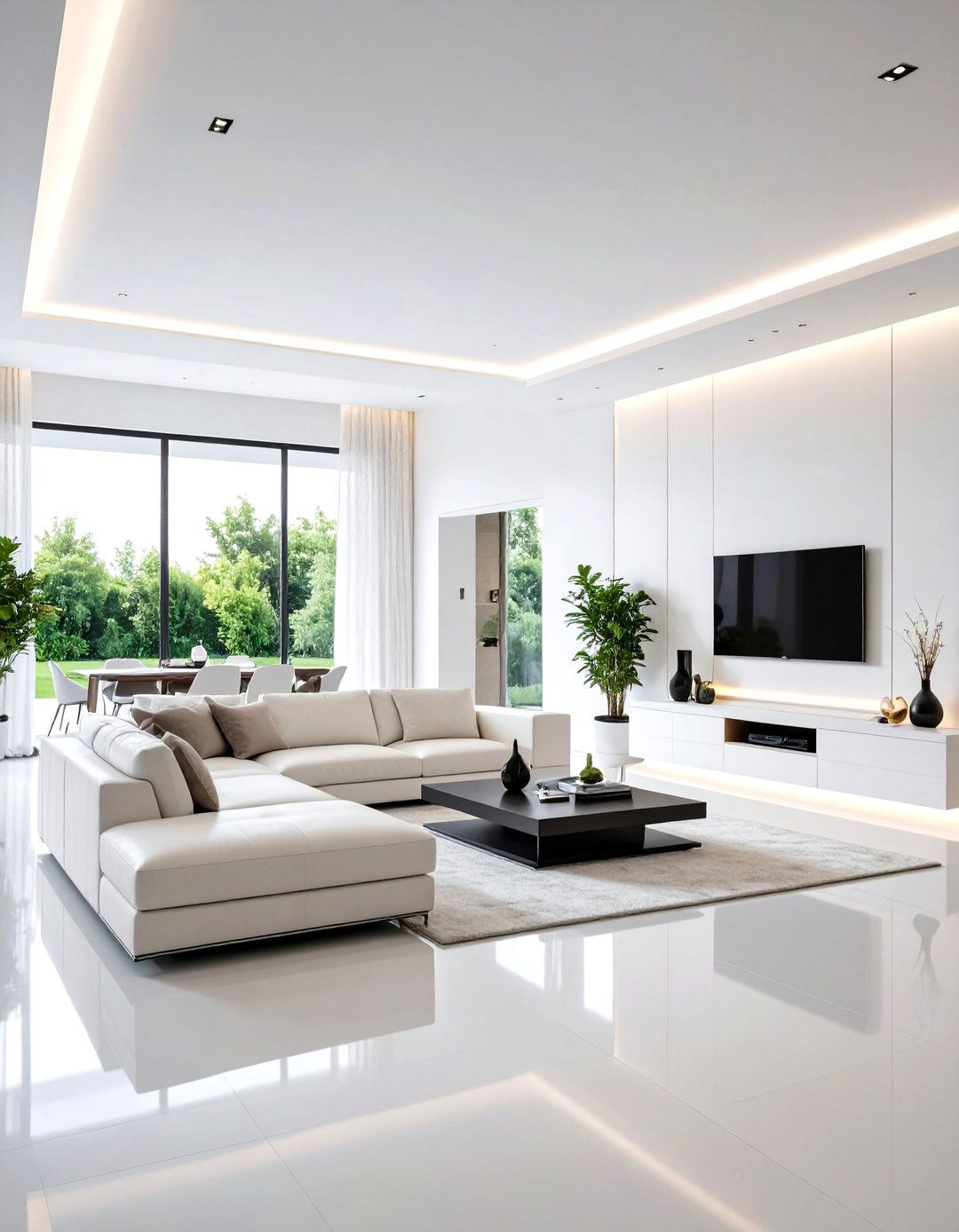 Smart Technology White Living Room - 24 White Living Room Ideas