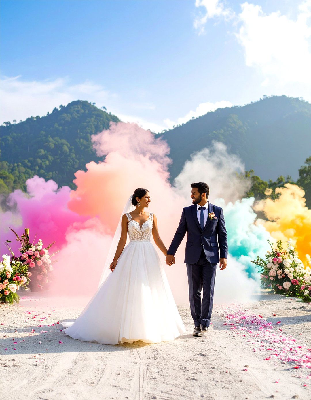 Smoke Bomb Color Exit - 24 Wedding Send-off Ideas