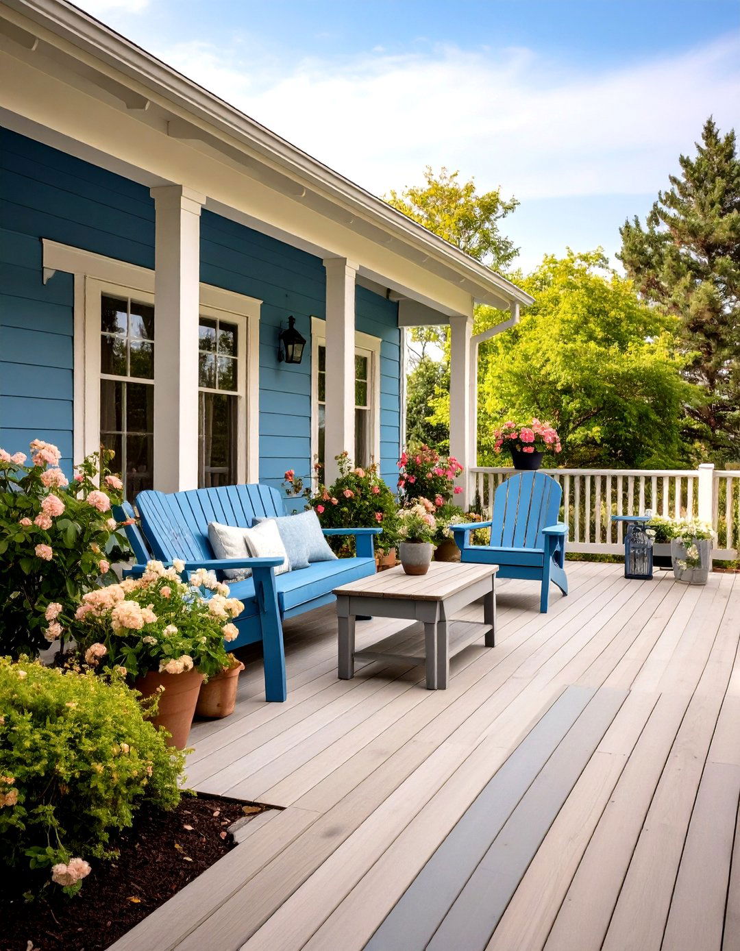Smoky Blue and Cream Coastal Calm - 24 Two Tone Deck Color Schemes