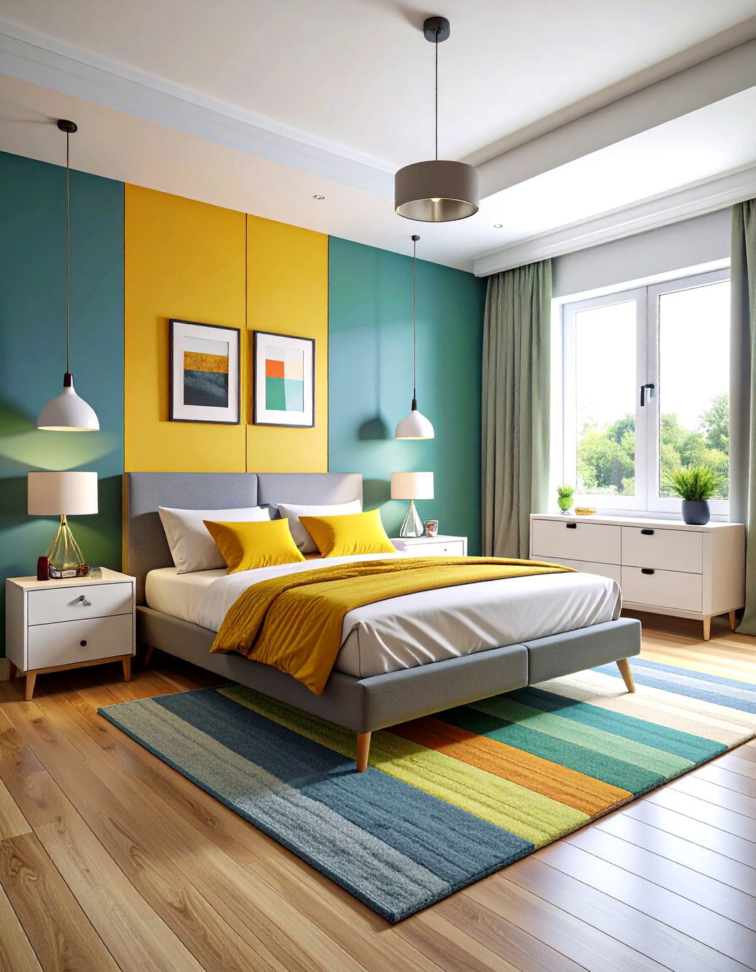 Soccer Color Blocking Design Theme - 24 Soccer Themed Bedroom Ideas