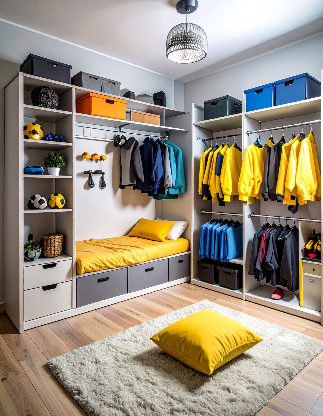 Soccer Equipment Storage Solutions - 24 Soccer Themed Bedroom Ideas