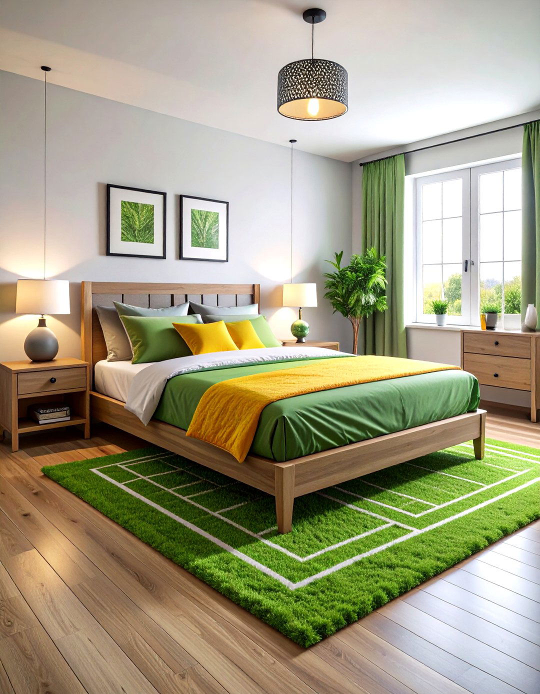 Soccer Field Bedding Design Theme - 24 Soccer Themed Bedroom Ideas