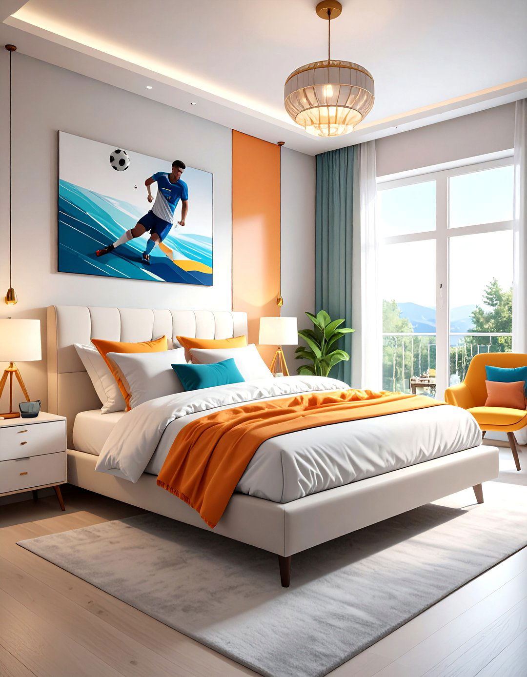 Soccer Player Action Murals - 24 Soccer Themed Bedroom Ideas