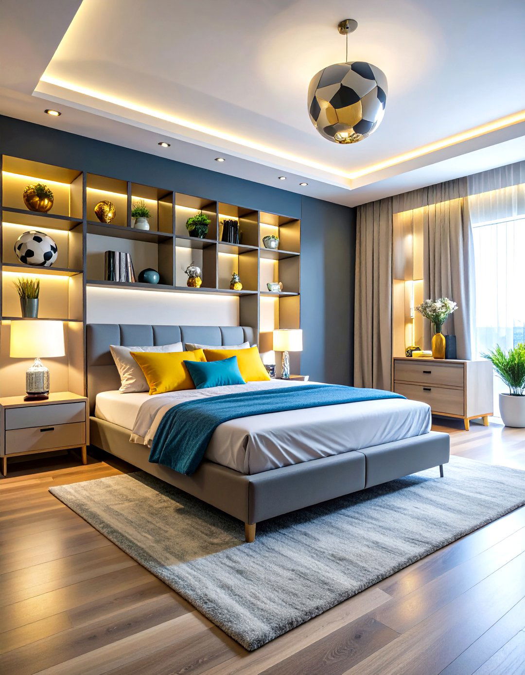 Soccer Trophy Display Case Theme - 24 Soccer Themed Bedroom Ideas