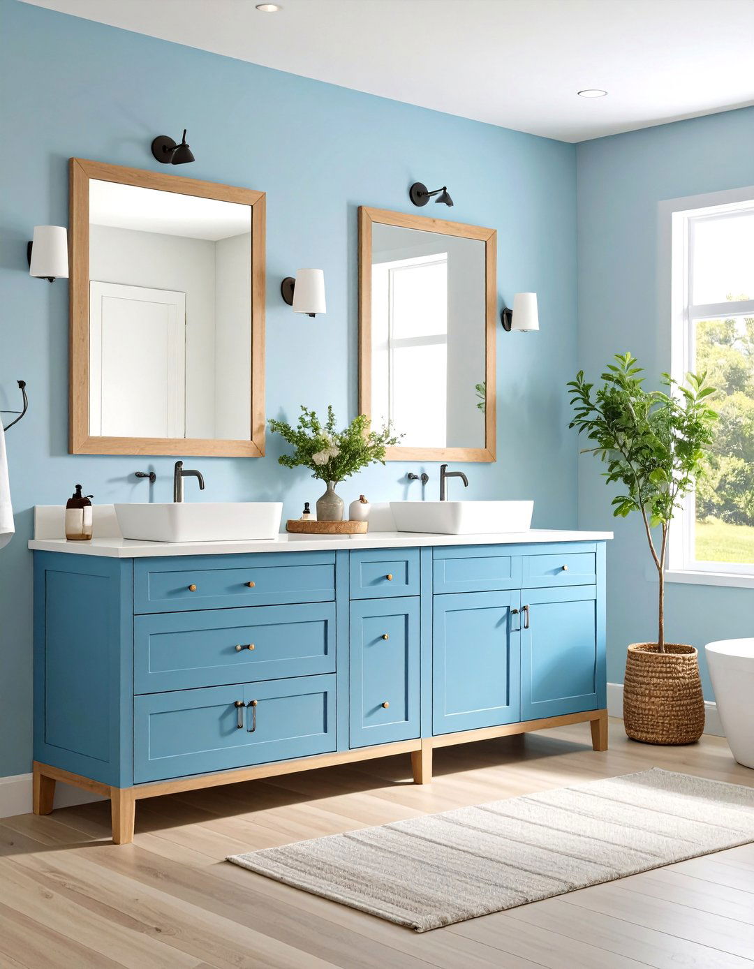 Soft Blue Bathroom Cabinets - 24 Bathroom Cabinet Color Ideas